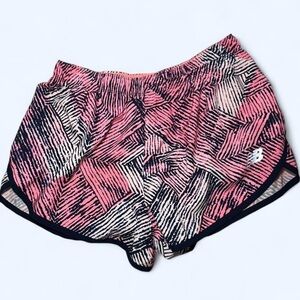 New Balance Running Shorts Pink Navy Abstract Print Built-In Brief Size M